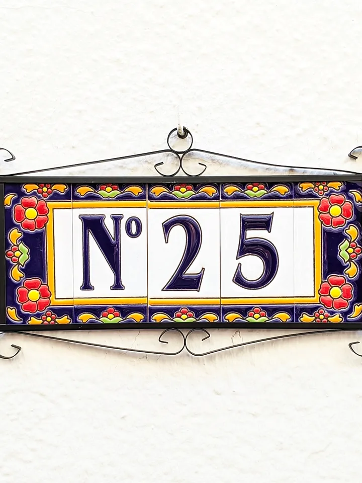 Ceramic letters and numbers 11cm (4.3") for the wall - Hand-glazed in Spain - "MARBELLA" models - Ceramic letters number -