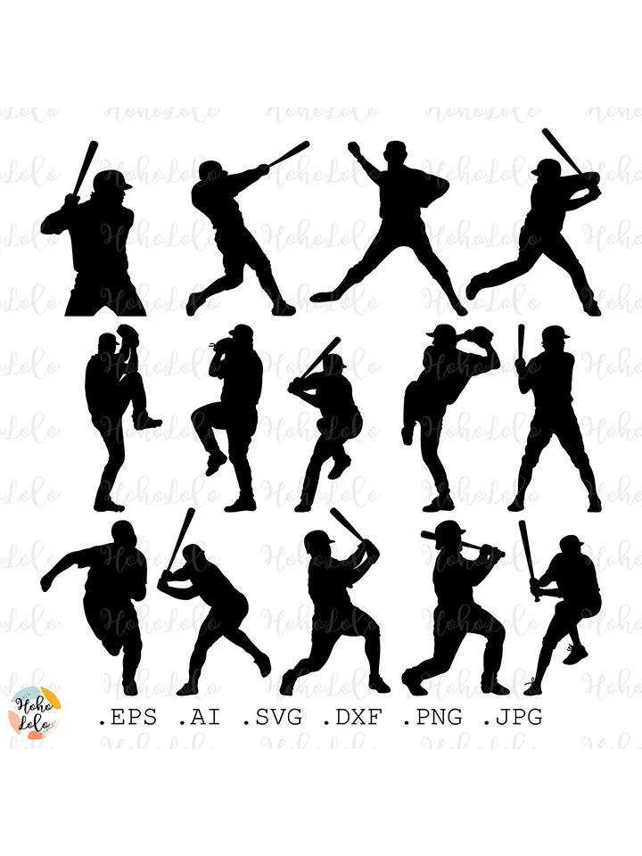 Baseball Player Svg, Baseball Player Silhouette, Baseball Player Cricut