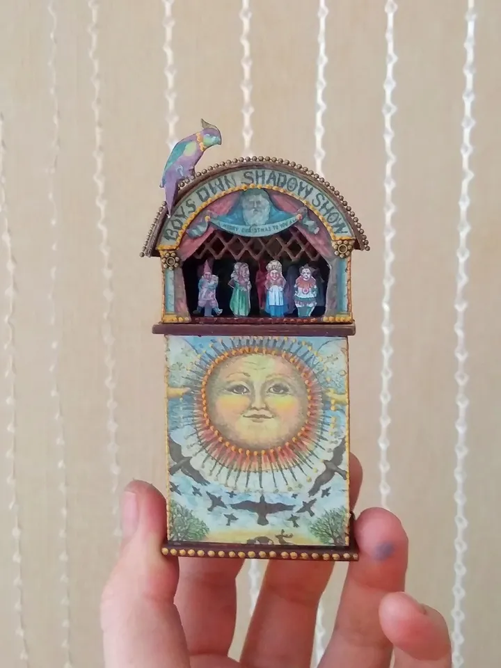 Old-style puppet theater. Paper theater.1:12 scale.