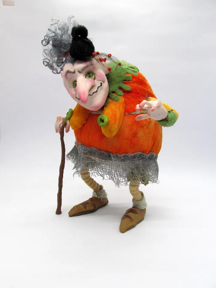 Madam Hortensia Witch,Handmade OOAK Art Doll