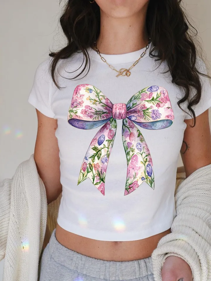 Spring Easter Coquette Bow Fluffy Bunny PNG, Retro Easter Png, Easter Bunny Png, Floral Spring Png, Pink Easter Shirt, Bunny Bow Png, Easter
