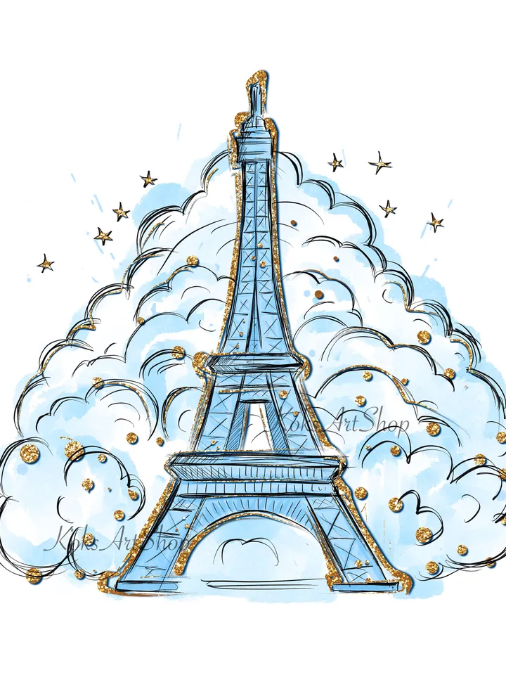 Eiffel Tower png, Eiffel Tower clip art, Eiffel Tower illustration, Fashion art, Fashion Clipart, Fashion print, Paris clip art, Paris png