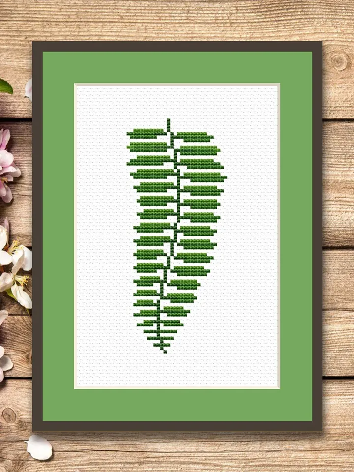 Set of 3 Leaf Cross Stitch Pattern, Flower Cross Stitch, Embroidery Monstera, Flowers xStitch, Monstera Leaf Cross Stitch Pattern #flw024