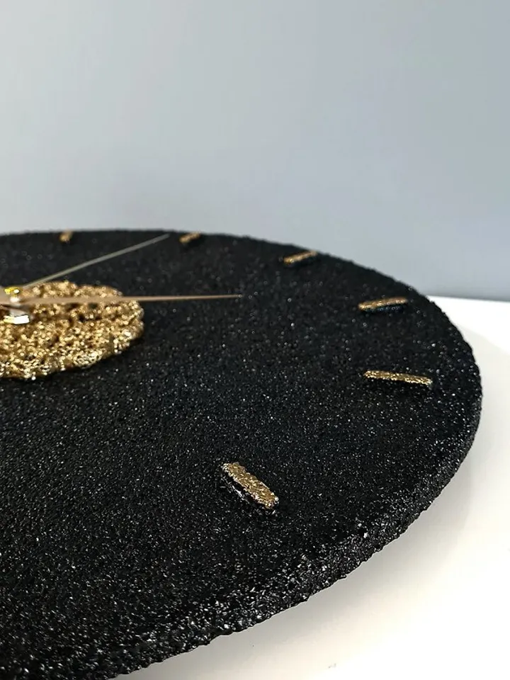 Black and gold stone wall clock Modern wall clock Silent wall clock Luxury clock