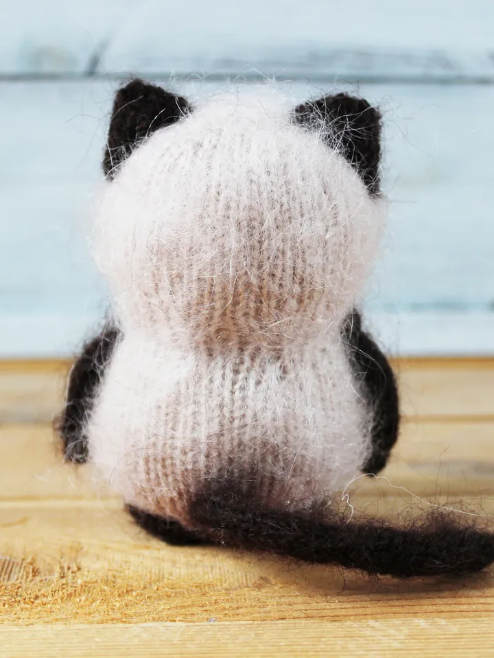 Siamese cat plush, Stuffed cat lover gift, Miniature cat plushie, Amigurumi cat interior doll
