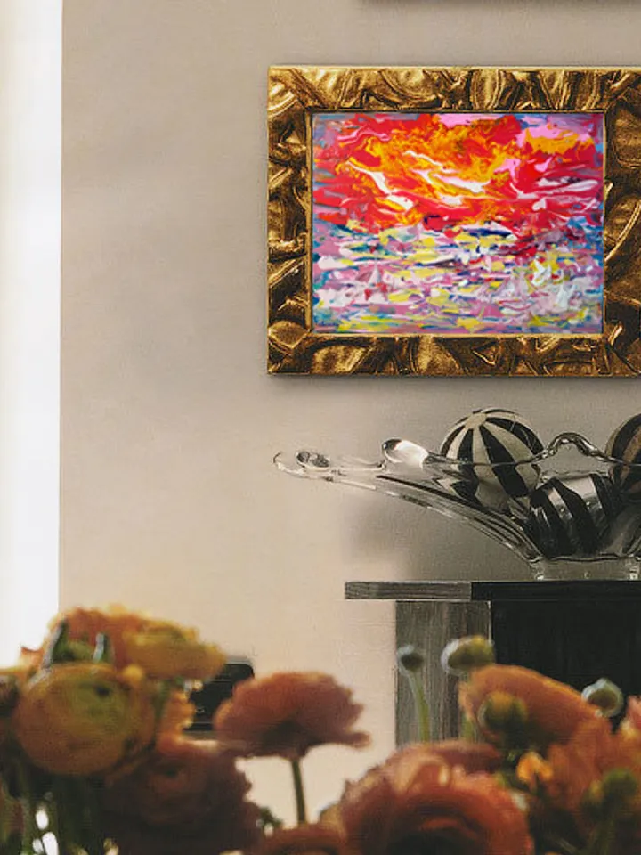 Waves Storm Sea Sunset Original Art Bright Painting Artist Svinar Oksana