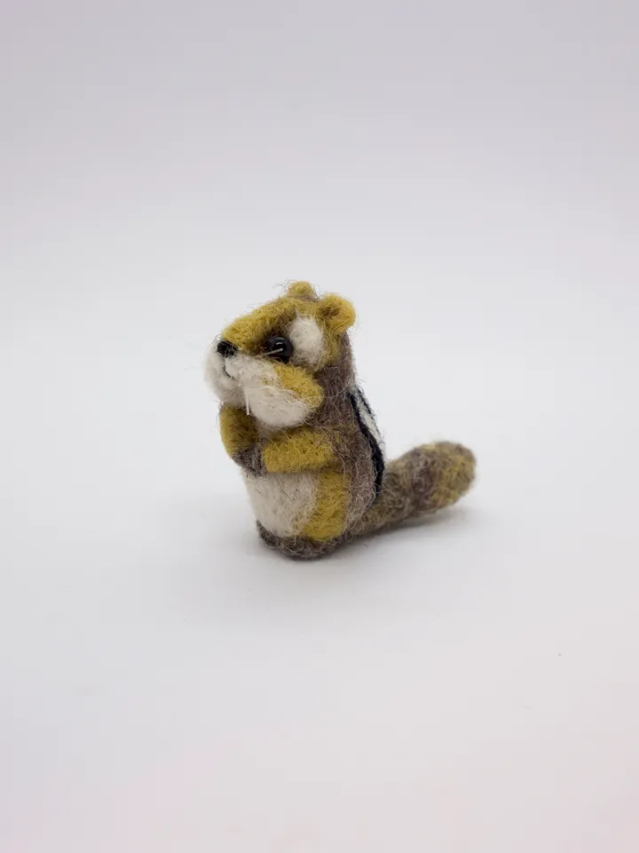 Peanut the chipmunk, miniature needle felted animal, ready to ship from the USA