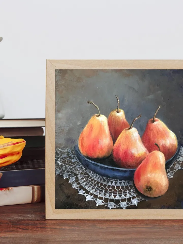 Fruits Original Painting Oil Kitchen Still life Pears Painting