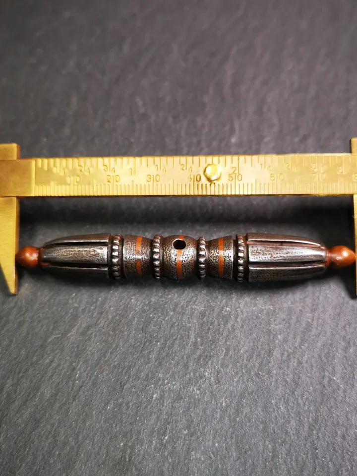 Gandhanra Vintage Tibetan Ritual Implement - Nine-Pronged Vajra Dorje - Made of Cold Iron - 30 Years