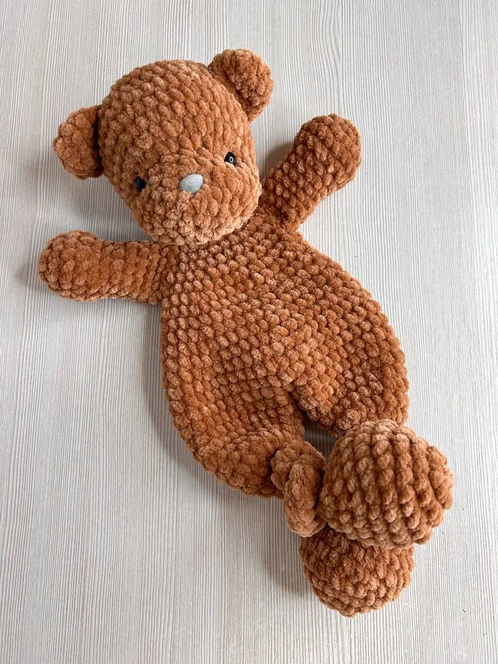 Crochet bear snuggler pattern Amigurumi bear plushie pattern Cuddle toy for kids tutorial