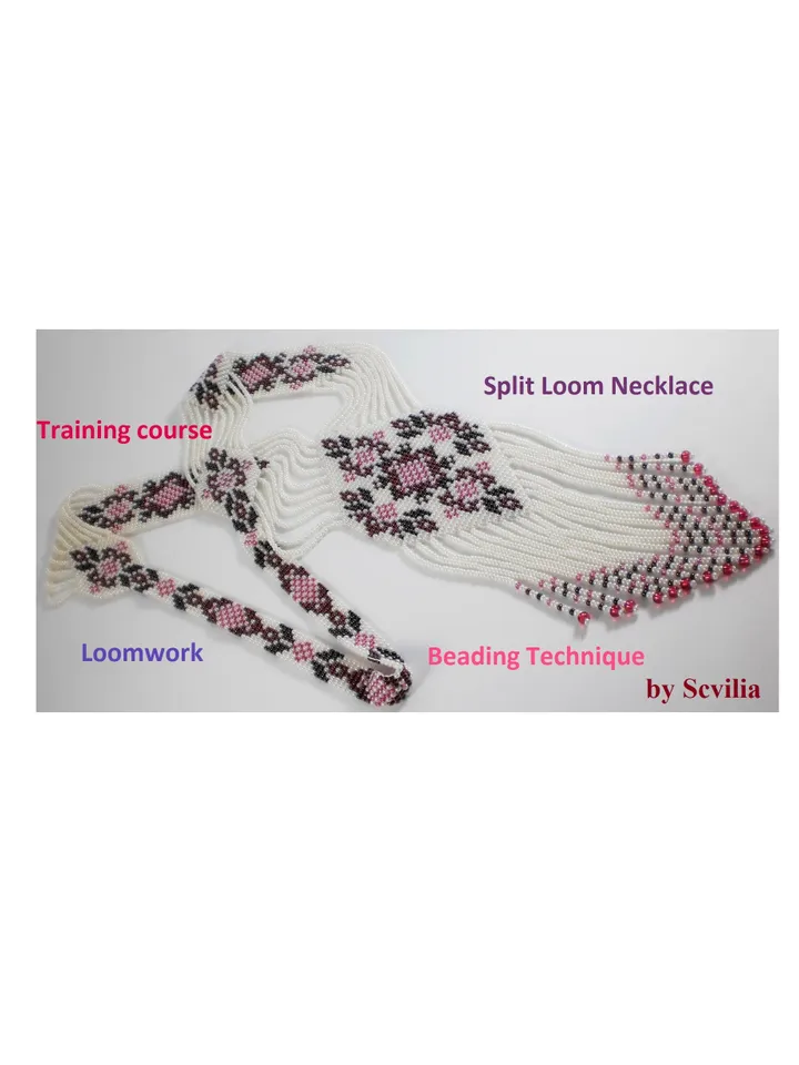 TUTORIAL Gerdan Split Loom Necklace Beaded Sautoirs Loomwork How to make weave gerdan Beading Technique Weaving PDF Instant Download