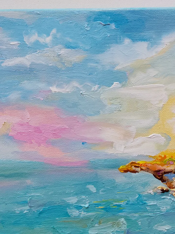 "The Road to the Sea" oil painting on canvas 35x25cm (14x10inch)