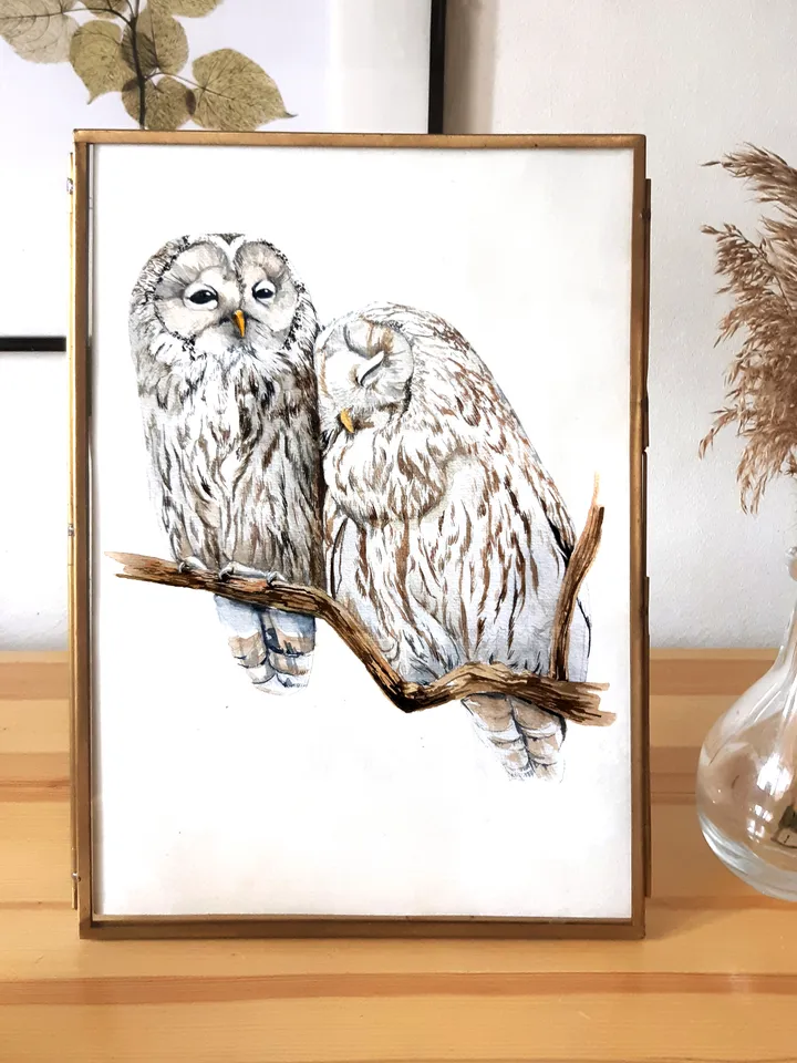 Watercolor poster OWLS (DIGITAL)