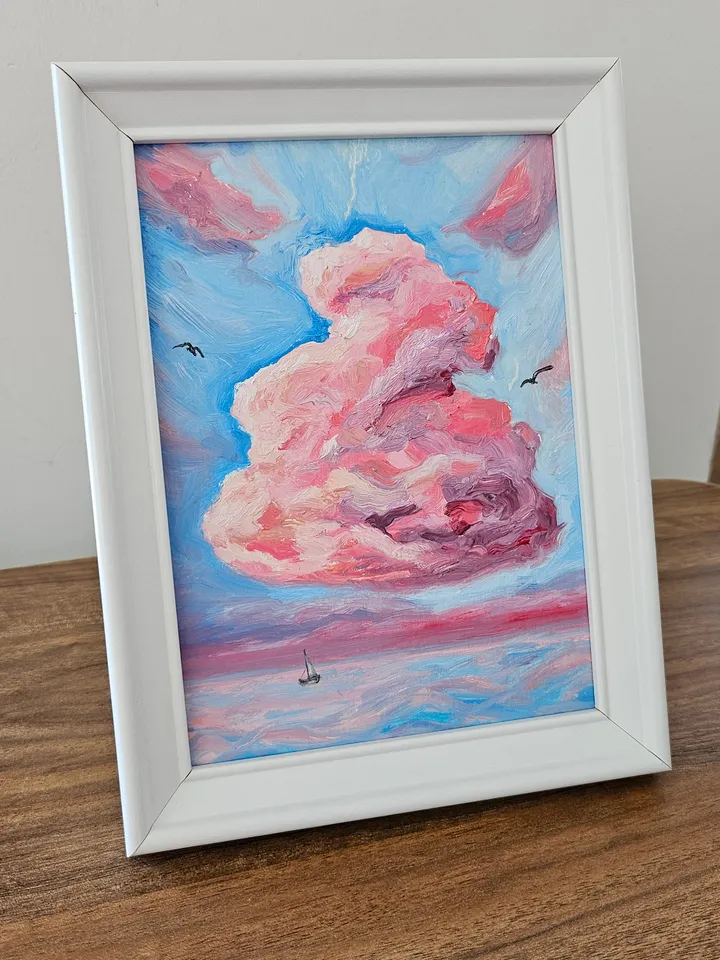 Oil painting | Pink cloud sunset