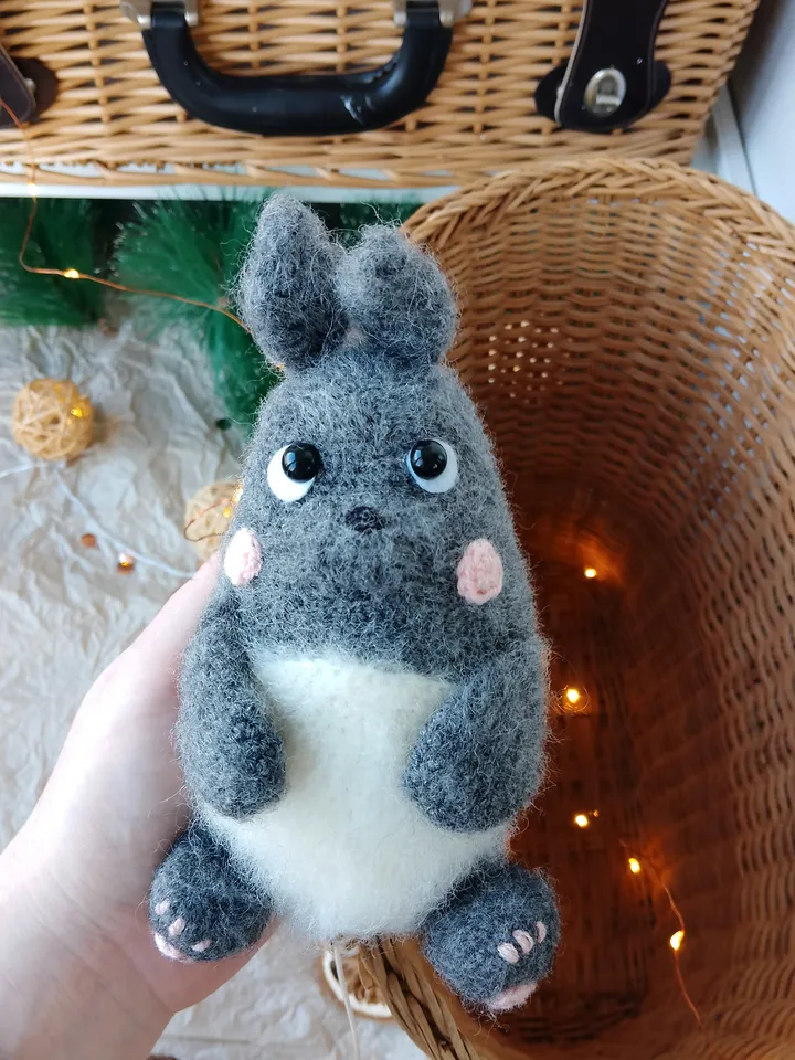 Stuffed Totoro toy anime My Neighbor Totoro sculpture decor. Plush Totoro toy