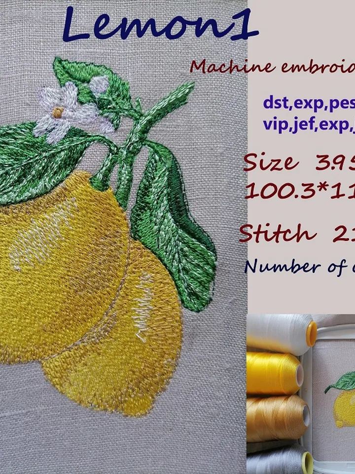 Lemon1 4x5 DIGITAL Embroidery Design