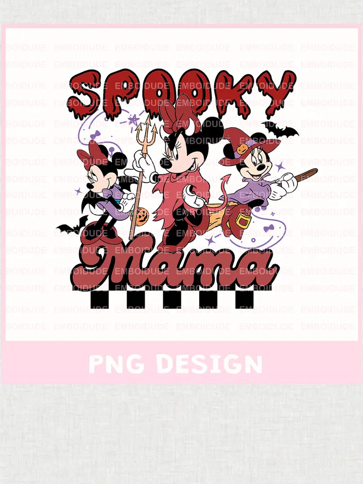 Spooky Vibes Minnie Mouse Halloween Png Designs, Trendy Cute Halloween Sublimation Png, Spooky Season Clip Art, Pumpkin Design, Digital Download