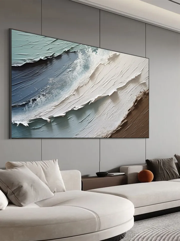 Original Abstract Seascape Oil Painting On Canvas, Extra Large Wall Art, Sea Painting, Custom Painting, Texture Art, Living room Wall Decor