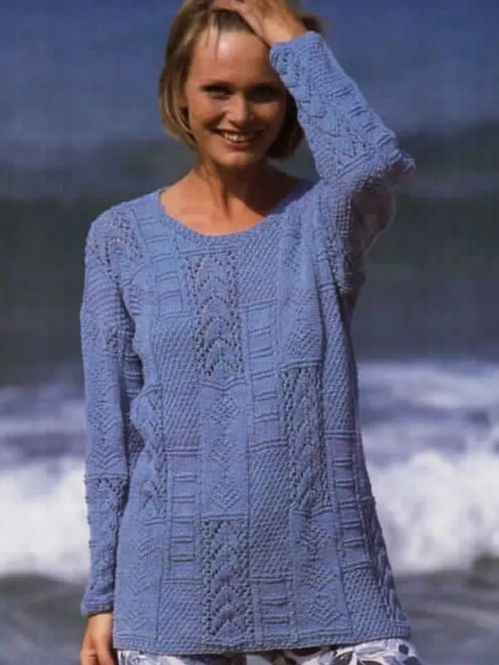 Knitting sweater pattern, knit classic sweater,  easy sweaters women’s ,  long  sweaterPDF