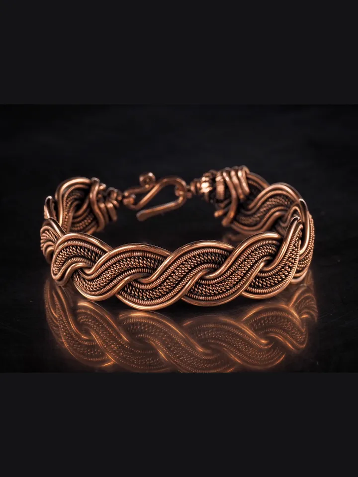 Wire wrapped copper bracelet for woman Antique style copper jewelry WireWrapArt