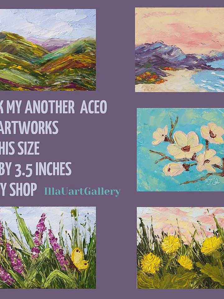 Beach Painting ACEO Original Art Seascape Wall Art Small Impasto Oil Painting