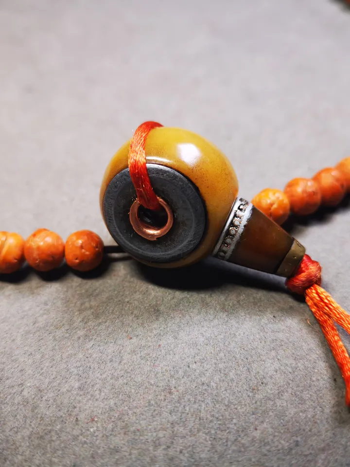 Gandhanra Tibetan Yak Bone Carved Guru Bead,T-drilled 3-Hole Prayer Bead,Mala Bead,Connector Bead for Buddhist Bead Accessories