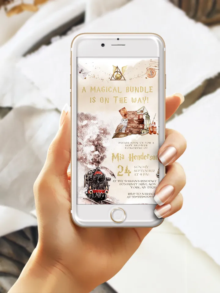 DIY Wizarding World Baby Shower iNVITATION; Magic School Baby Shower Template; School of Wizard Baby Shower invitation template; wP66