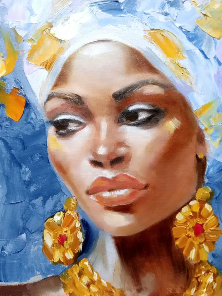 Beautiful Girl Painting Original Art Impasto Oil Painting Canvas Painting