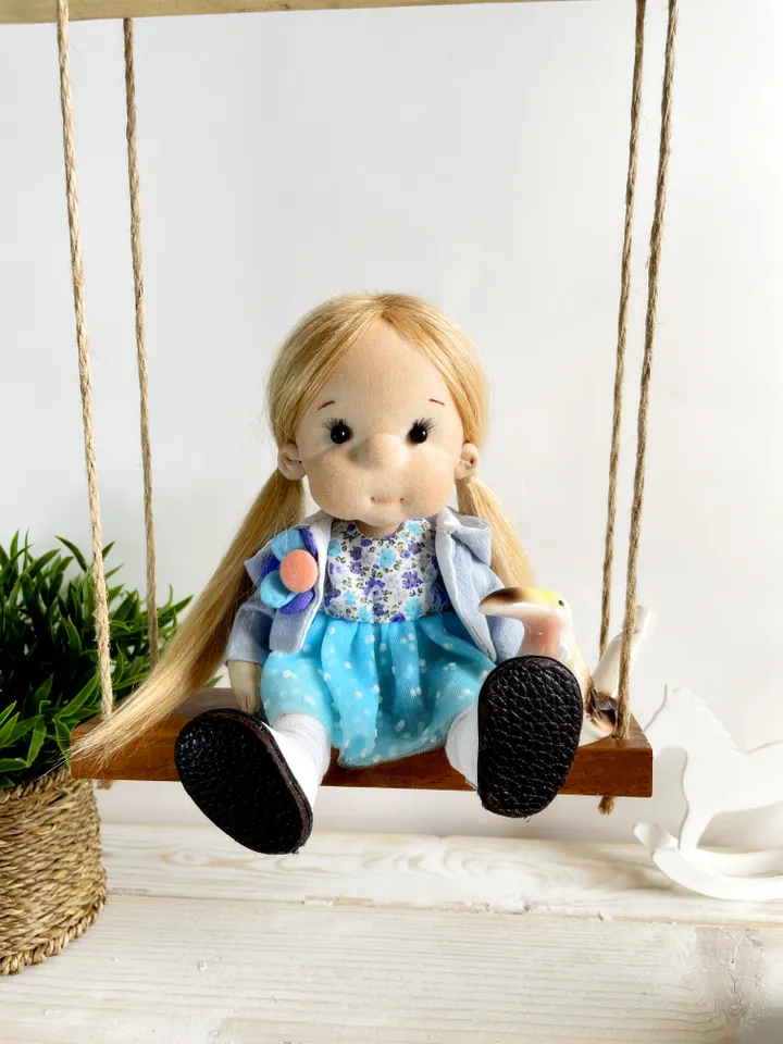 Handmade Textile Doll Art Doll Waldorf Doll Inspiration Birthday Gift for Girl