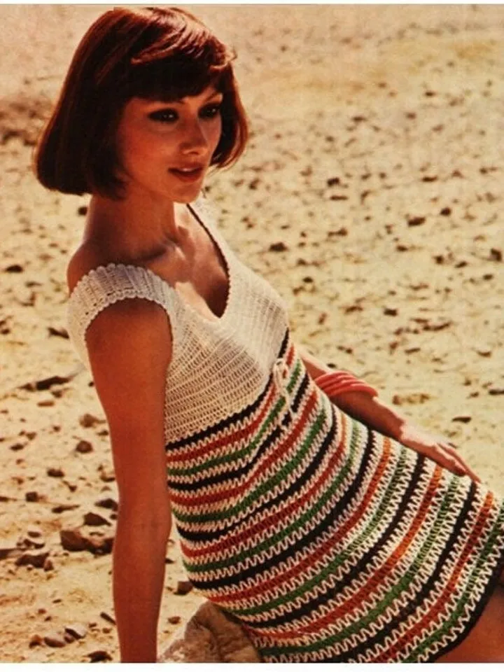 Crochet Dress Pattern , women summer dress, Vintage 70s Wedding dress Bohemian Clothing-INSTANT DOWNLOAD