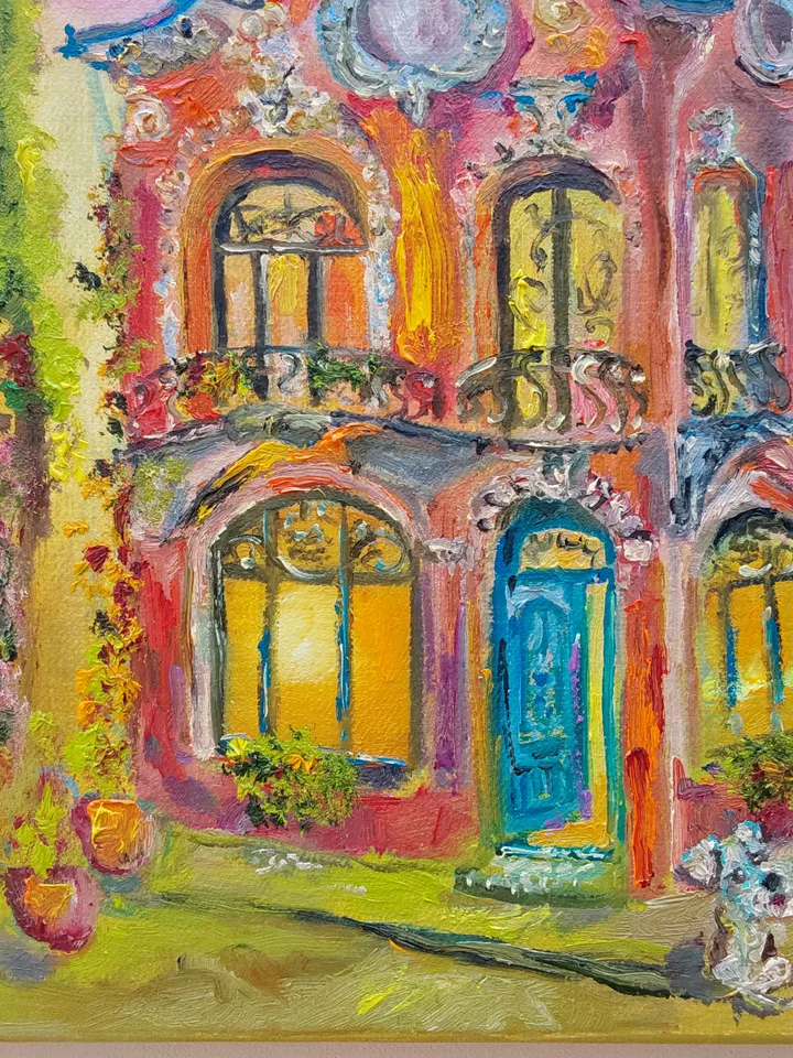 Oil painting on canvas "House in Baroque style" 25x35cm (10x14 inch)
