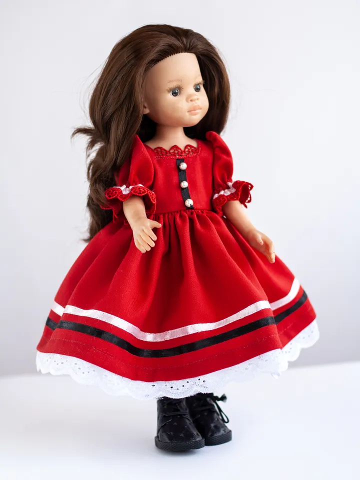 Paola Reina dress, shoes, hat, underwear, Paola Reina clothes, 13 inch doll clothes, 32 cm doll clothes, Doll fashion