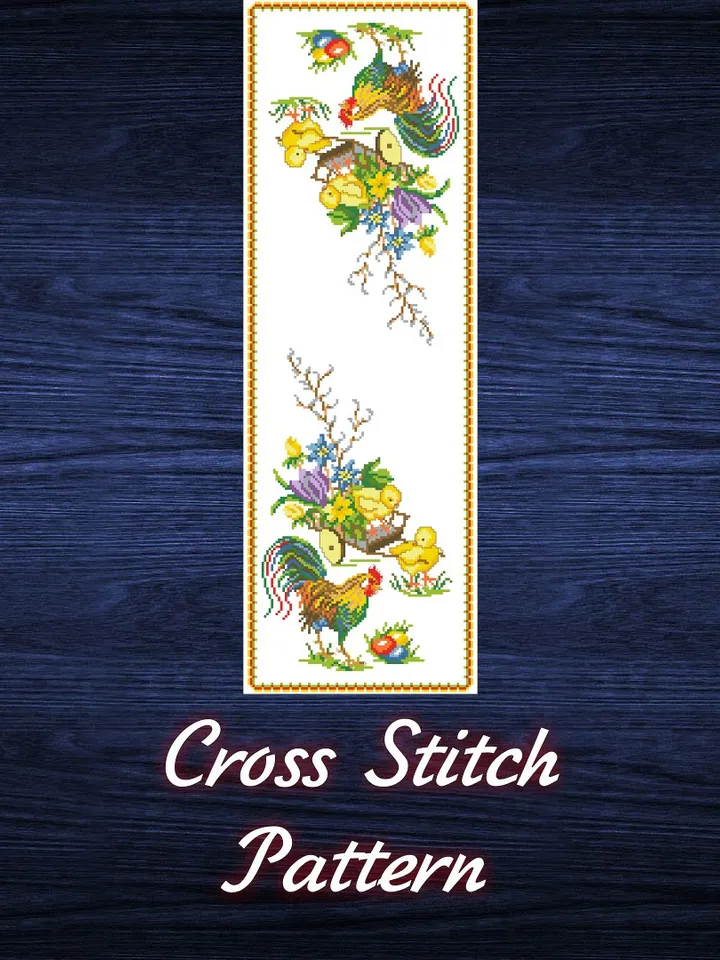 Cross Stitch Pattern Easter Towel Digital Download PDF