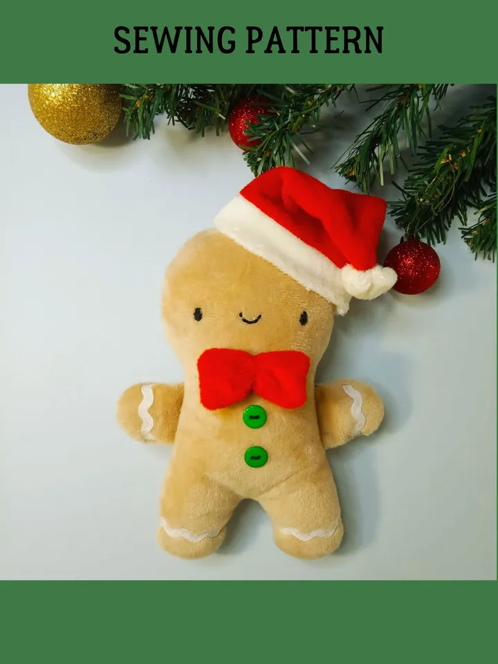 Plush Gingerbread Man Pattern (2 sizes)