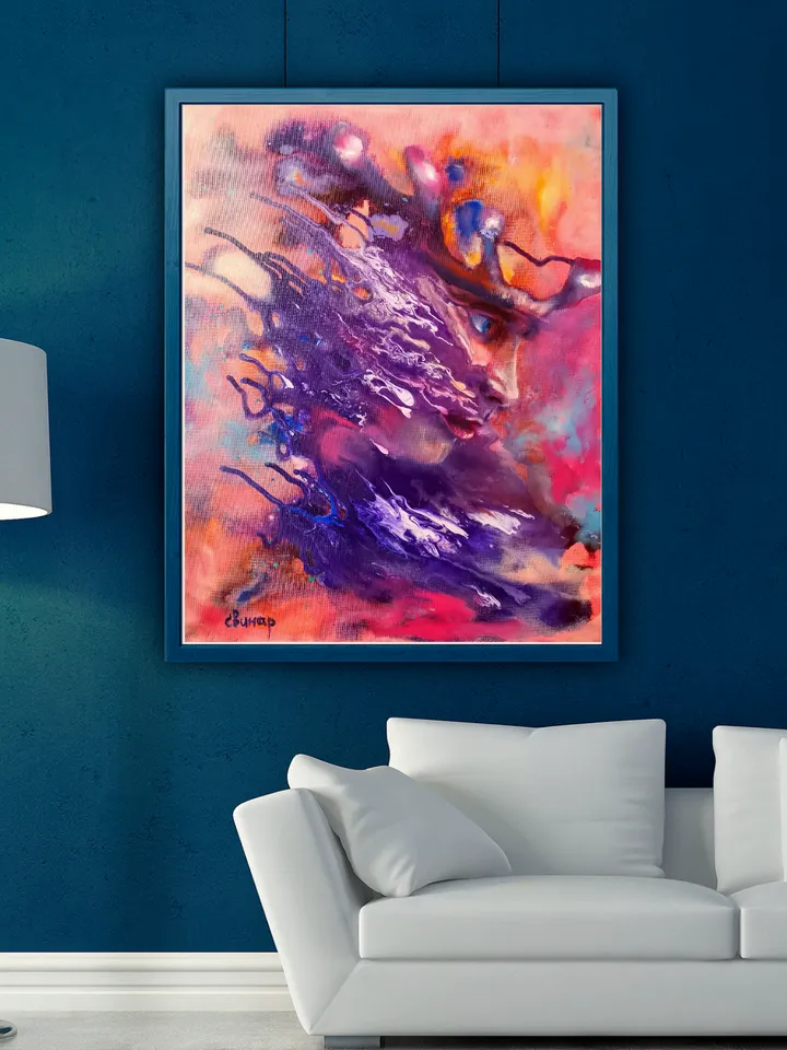 Abstract Art Man Oil Painting Original President Russia Putin King Artist Svinar Oksana