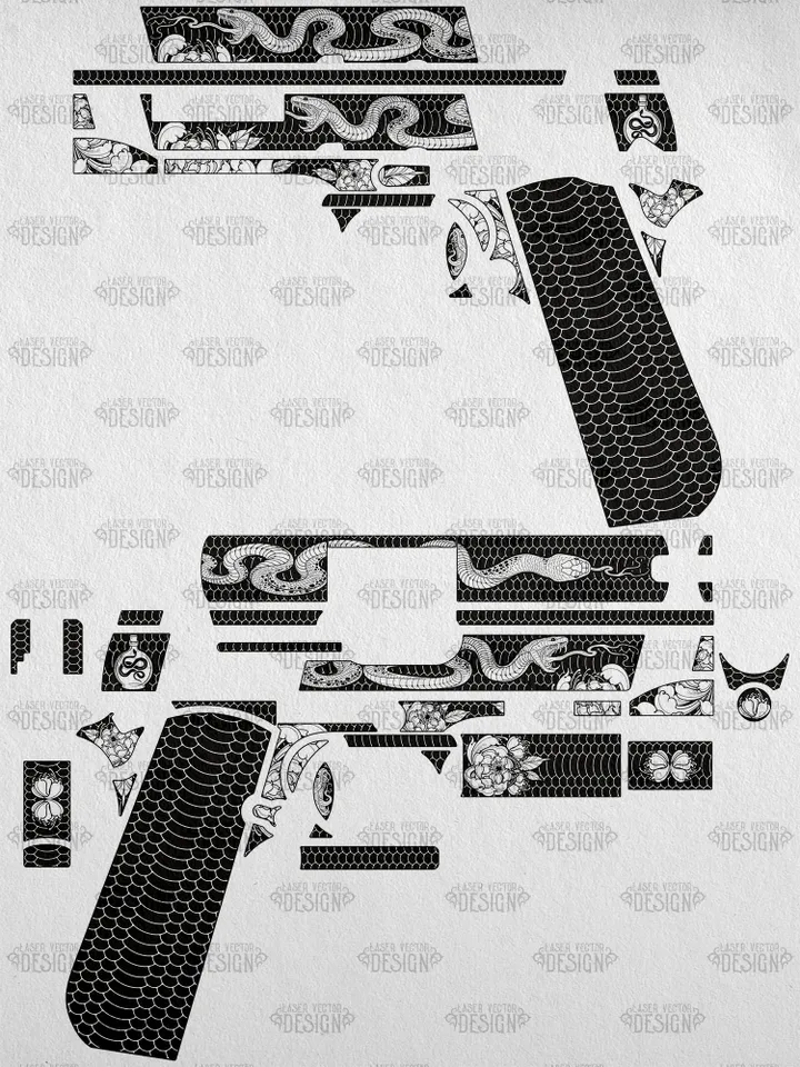 VECTOR DESIGN SIG Sauer 1911 Fastback Emperor Scorpion Carry 4,2 in Snake and flowers