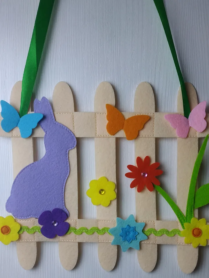 Easter bunny garland, felt garland décor, felt Easter bunting, felt Easter décor, Easter bunny banner, felt flower garland, felt nursery garland, baby nursery décor, Easter baby gift, Easter decorations, Easter bunny décor, spring garland décor, felt bunn