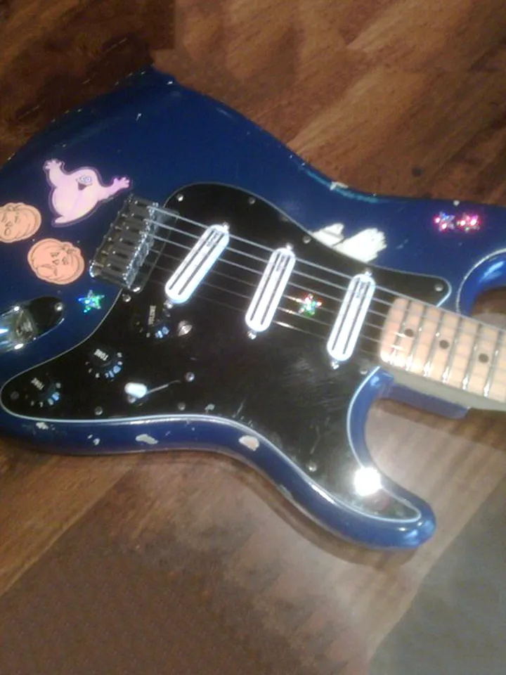 Billy Corgan blue Strat stickers Smashing Pumpkins guitar decal ghost set 11