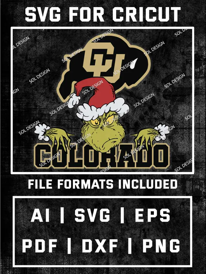 Grinch Colorado Buffaloes SVG, NCAA SVG Design, NCAA Colorado Buffaloes SVG, NCAA Buffaloes Cricut, Christmas Svg, Grinch svg, Digital Download