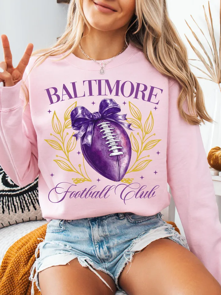 Football png, Coquette Football PNG, Baltimore Football PNG, Football Team PNG,Baltimore Football Sweatshirt, Football Purple Team Football