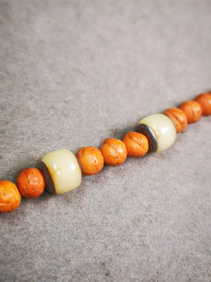Gandhanra Yak Bone Carved Tibetan Mala Spacer Beads,Marker Beads for Prayer Beads Necklace Accessories,0.43&quot; × 0.4&quot;