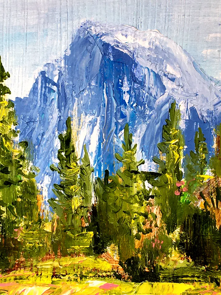 Yosemite National Park Original Oil painting National Park California Landscape Original Art 7 by 5