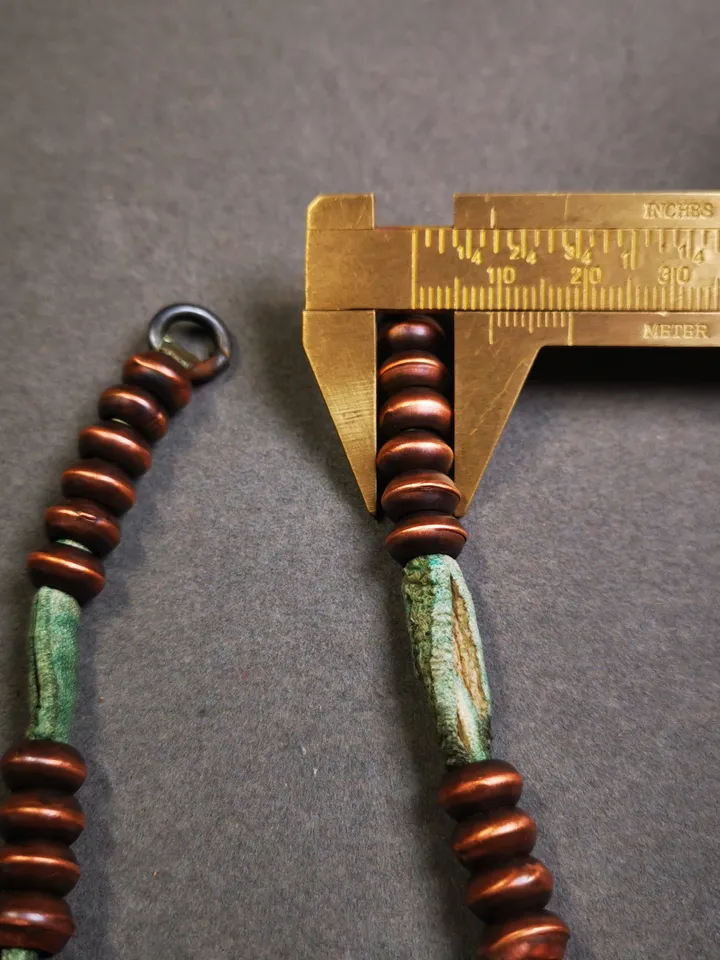 Gandhanra 9mm Tibetan Buddhist Prayer Bead Counters for 10-20mm Mala,with Agate Pendant,Made of Red Copper