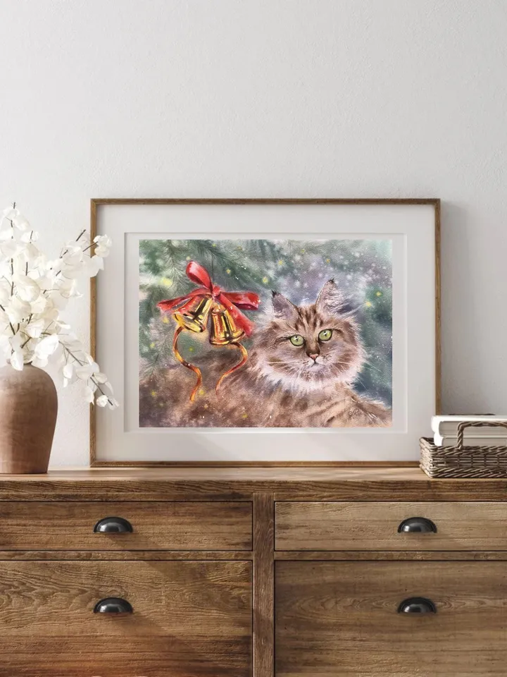 Cats Original Painting Animals Watercolor Painting Kitty Painting Cat Portrait