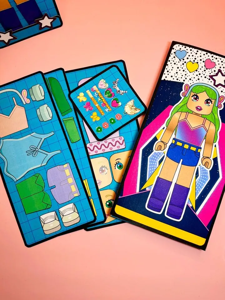 Roblox paper doll blue