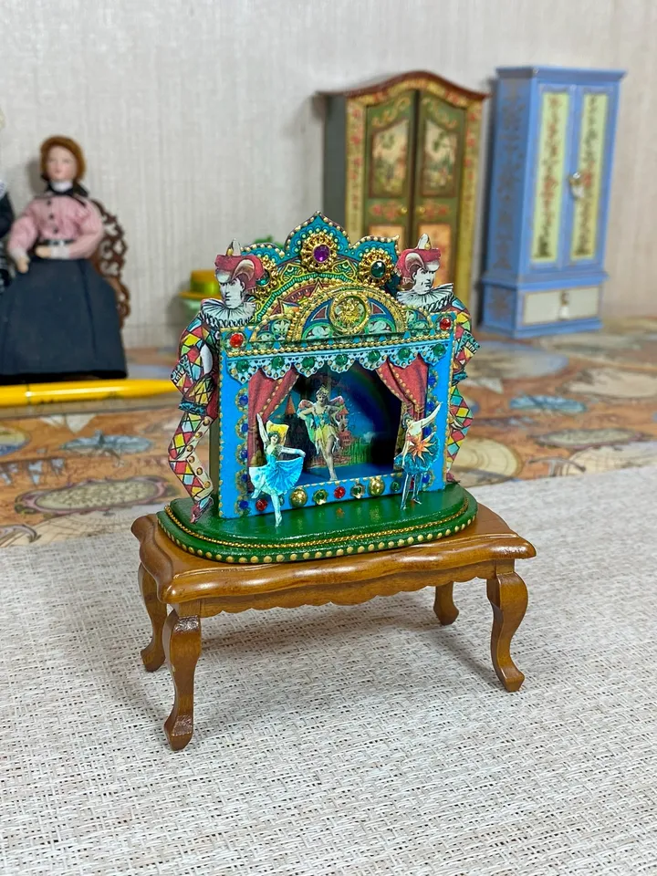 Tutorial. Puppet theater. Dollhouse miniature. 1:12. Two sizes.