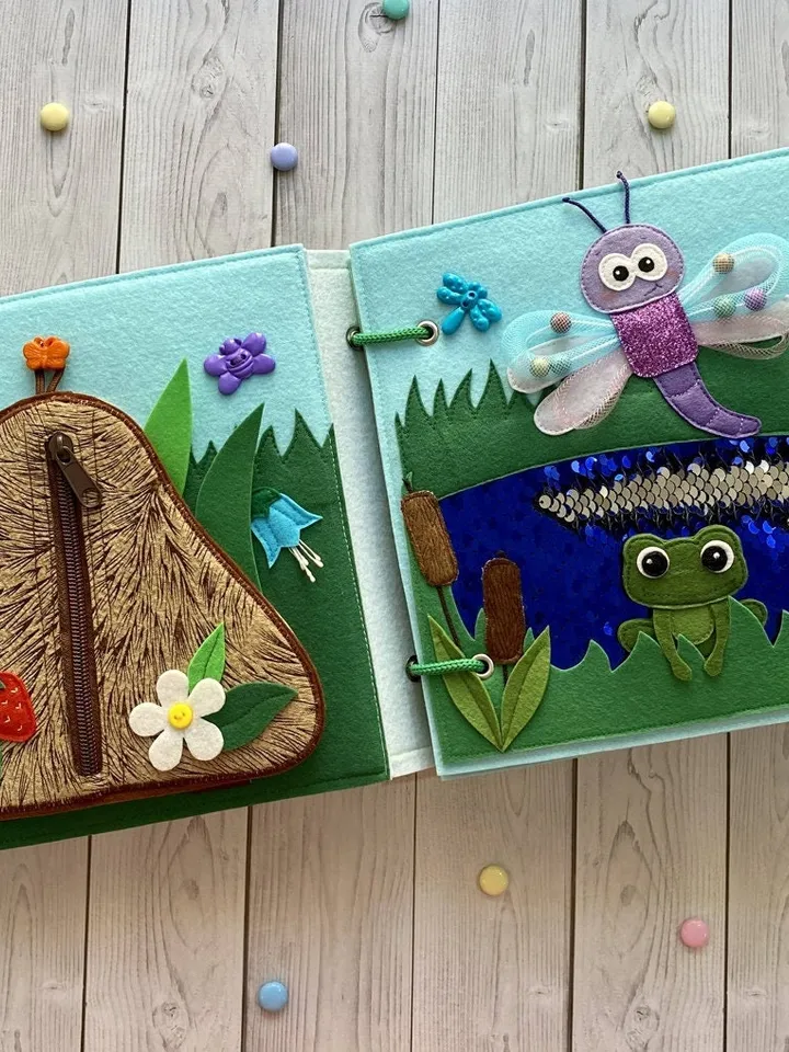 Insects Quiet book pattern PDF & Tutorial pages, Felt book pattern svg, Quiet book ideas, Sensory toys, Pdf felt sewing pattern for toddler