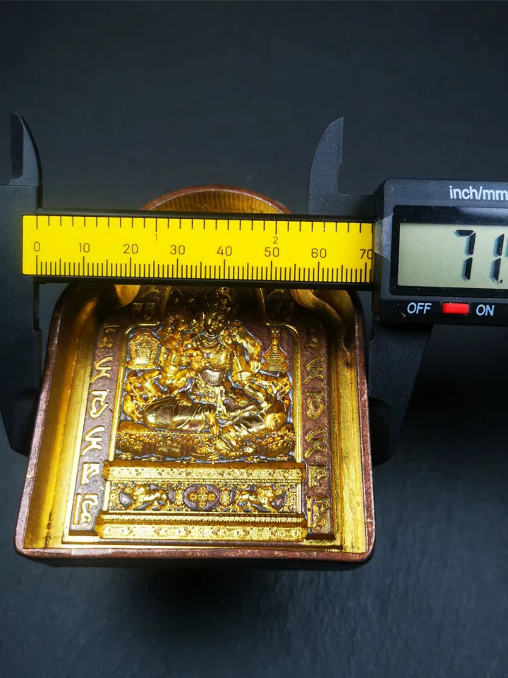 Gandhanra Handmade Tibetan Buddha Statue Tsa Tsa Mold,Green Tara with Mantra Mold,Copper Mould For Making Clay Buddha Statue,Tsha Tsha