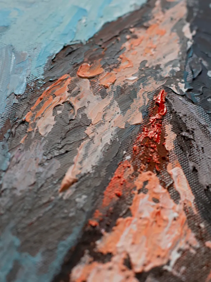 Snowy Mountains wall art | Modern Abstract Himalayas Painting | 3D Gold Effect Acrylic Art on Canvas 70x50 cm | Handmade Artwork