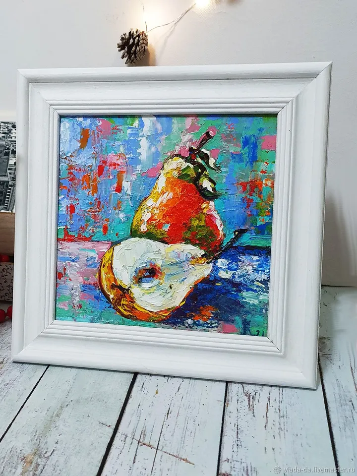 Juicy pears oil painting